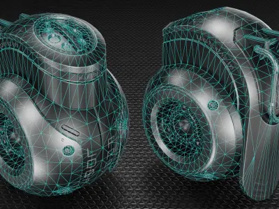 Sci-fi Grenade Low-poly 3D model 4