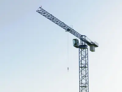 Flat Top Tower Crane 6 - Construction Crane 3D model