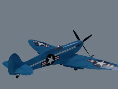 Spitfire low-poly 3D model Low-poly 3D model