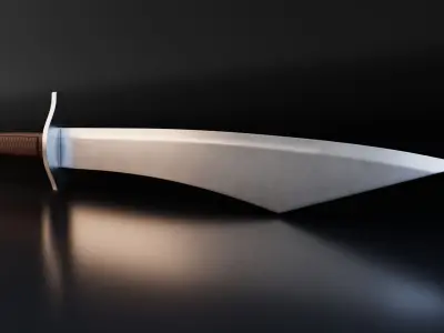Hunting Sword Low-poly 3D model