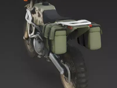 Realistic Tactical Military Motorcycle 3d model Low-poly 3D model