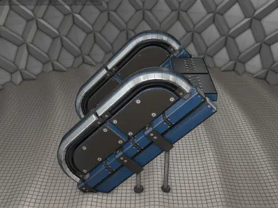 Sci-Fi Stairs - 32- Blue Version 3D model