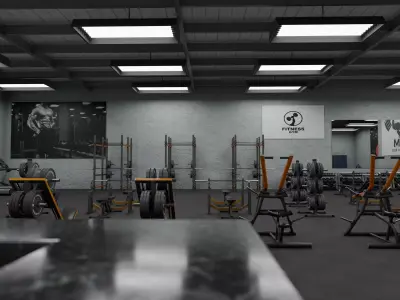 Gym from inside Low-poly 3D model