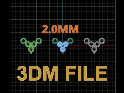 3 Stone Triangle Frame Solitaire Pendant 2mm 3D print model