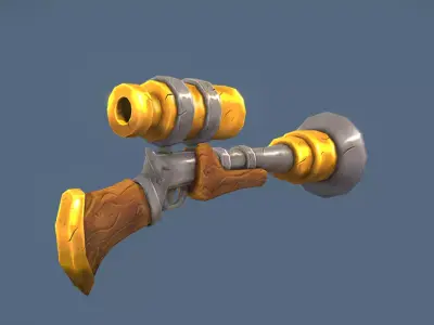 Game Ready Handpainted Low Poly Gun Model Low-poly 3D model