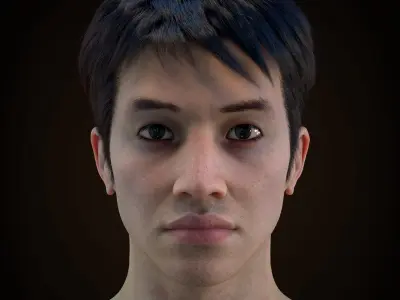 Cinematic Male 003 - Advanced Body Rig - Face Rig - GUI 3D model