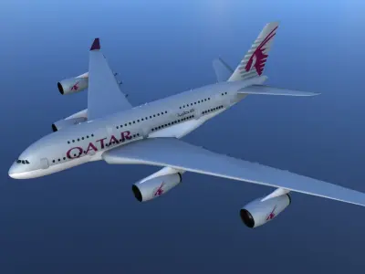 Airbus a380 Low-poly 3D model