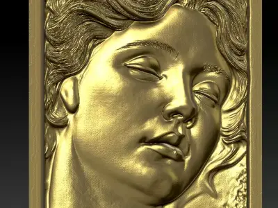 Classical Woman Portrait Bas Relief FREE 3D print model