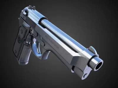 Beretta M9 9mm Pistol Hi-Res 3D model
