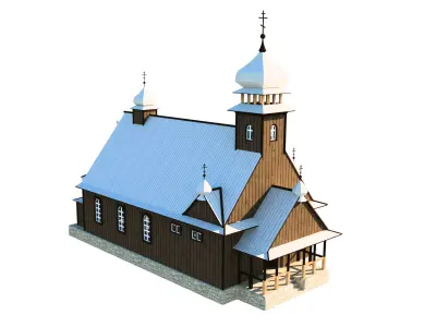 Ukrainian Greek Catholic Church Reconstruction Low-poly 3D model