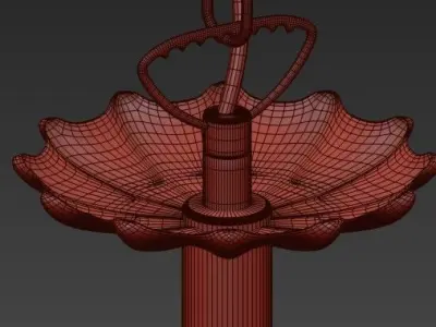 Edgewood Antique Brass Three Light Pendant Light 3D model