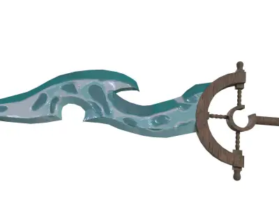 Stylized sea sword Free low-poly 3D model
