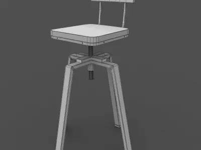 Adjustable Swivel Bar Stool  3D model