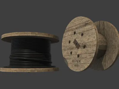 Cable coil Low-poly 3D model by kanistrastudio