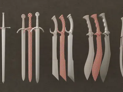 twenty-five Sword Base Mesh - First Vol  Low-poly 3D model
