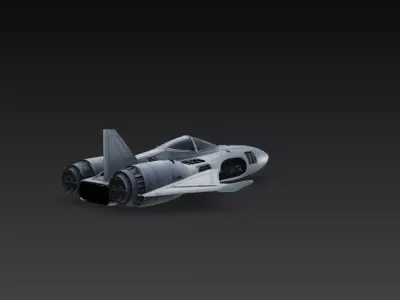 Sci-Fi Missile Strike Fighter Assault Aircraft STL 3D print model