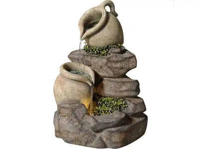 Decorative Outdoor Rock Stone Sculptures Fountain For Garden  3D model