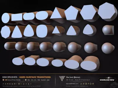 30 Hard Surface IMM Transitions Low-poly 3D model