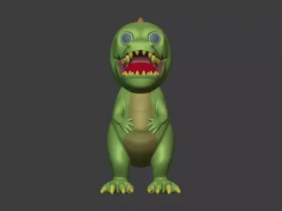 Cartoon Animal Characters - Crocodile Mascot - Dragon - Dinosaur Low-poly 3D model