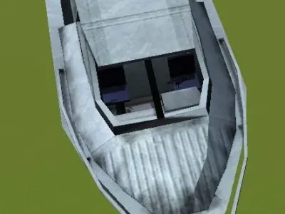 ships boat with cabin Low-poly 3D model