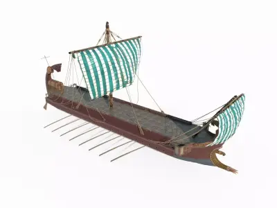 Sailing ships from ancient Roman times 3D model