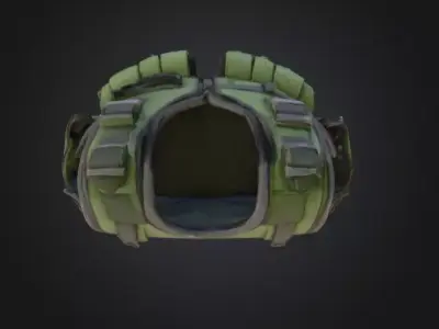 Realistic Military Tactical Vest Low-poly 3D model
