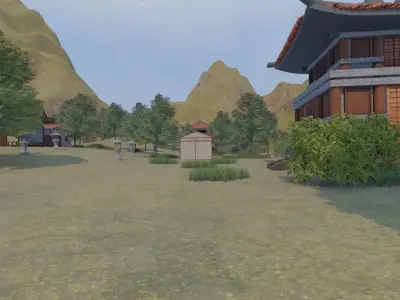 Mountain Village Landscape 3D model buy
