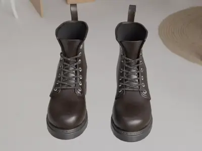 Low Poly Leather Shoes Low-poly 3D model