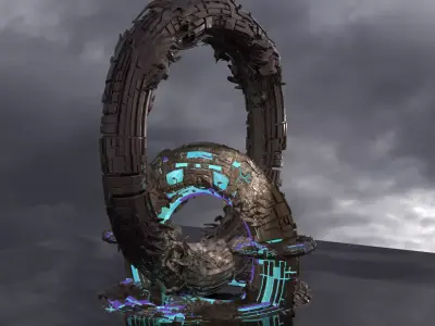 Sci fi Techno gate 6  3D model