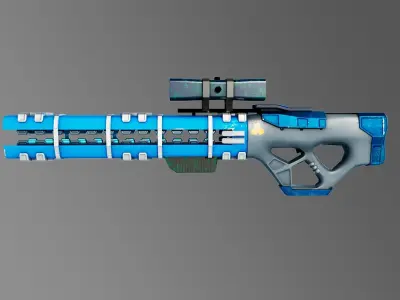Gauss magnetic gun Low-poly 3D model