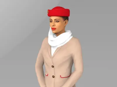 Emirates Airline stewardess ready for full color 3D printing 3D print model