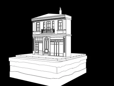 Old Istanbul City Building 012 3D model
