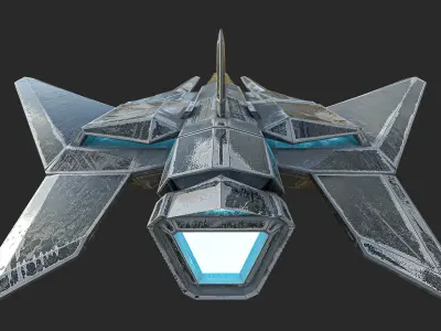 Spaceship Fighter N5 Low-poly 3D model