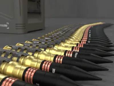 20mm Medium caliber rounds 3D model