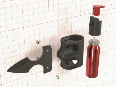 Pepper spray knife Low-poly 3D model