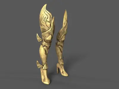 Royal Leg Armor Metal Asset Low-poly 3D model