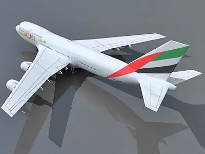  UAE 3D Boeing 747 with Texture of Emirates Airline 3D model