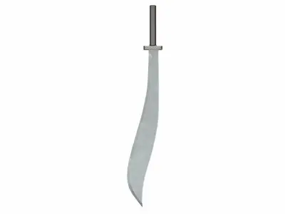 Curved sword Low-poly 3D model