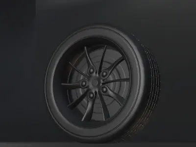 Car Wheel And Tire Disk Brake rim Free 3D model