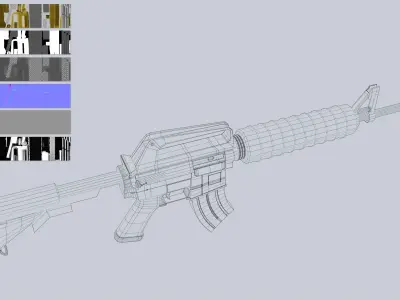 Royal Gold M4A1 Low-poly 3D model
