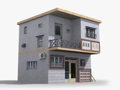 Japanese House x8 Low-poly 3D model purchase