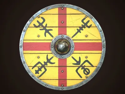 Viking Shield 04 Low-poly 3D model