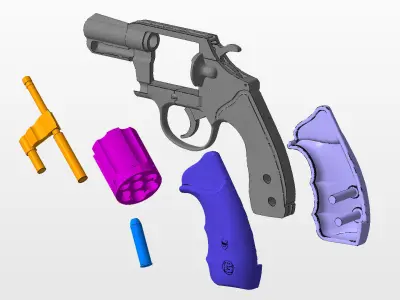 Colt Revolver 3D Model 3D model