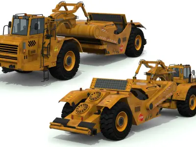 scraper truck Low-poly 3D model