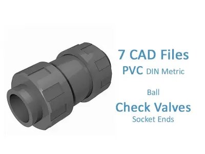 PVC Ball Check Valves - Socket Ends Free 3D model