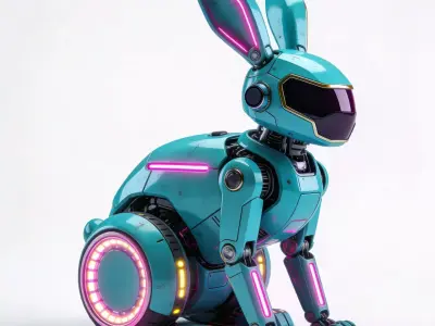 Realistic Cyberpunk Future Easter Bunny 3D Model Low-poly 3D model