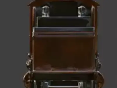 Steampunk Heavy Armored Train 3D Model Low-poly 3D model purchase