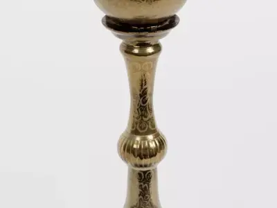 Brass Pot Stand Victorian photogrammetry scan PBR 4K textures Low-poly 3D model