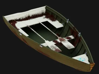 Wooden Boat Low-poly 3D model buy