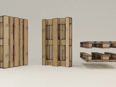 Euro Pallet Low-poly 3D model purchase